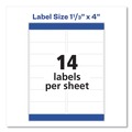 Dividers & Tabs | Avery 05162 1.33 in. x 4 in. Easy Peel Address Labels with Sure Feed Technology for Laser Printers - White (14/Sheet, 100 Sheets/Box) image number 1