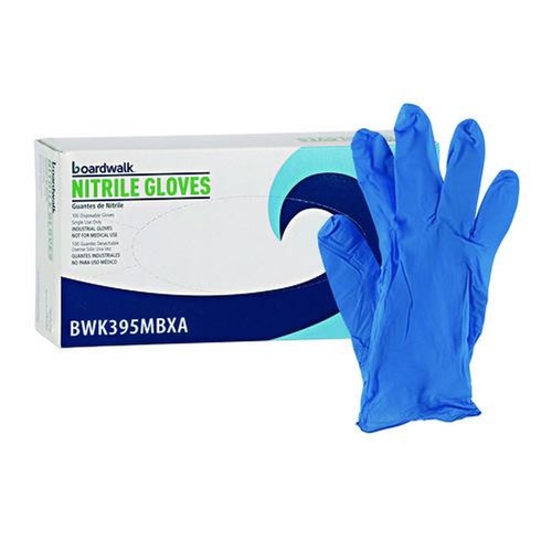 Disposable Gloves | Boardwalk 395MCTA 5 mil. Disposable Powder-Free Nitrile Gloves - Medium, Blue (1000/Carton) image number 0