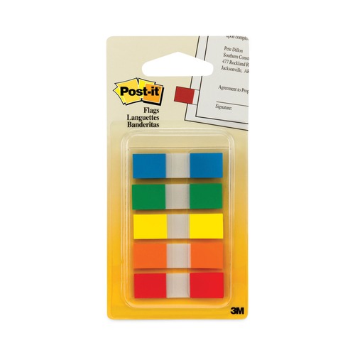 Page Flags | Post-it Flags 683-5CF Page Flags in Portable Dispenser - Assorted Primary (100/Pack) image number 0
