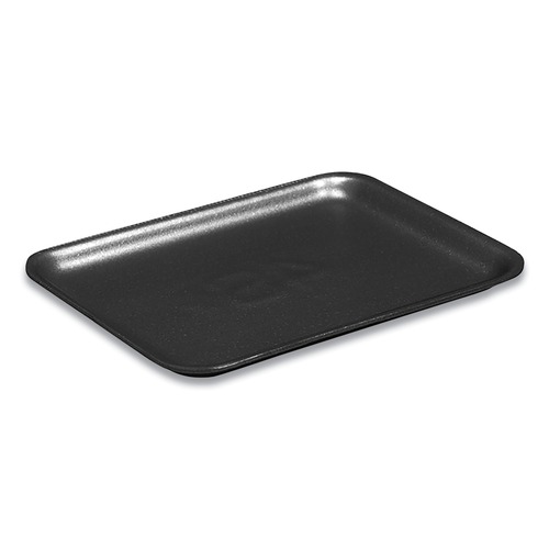 Food Trays, Containers, and Lids | Pactiv Corp. 51P904PZ 9.25 in. x 7.25 in. x 1.38 in. No. 4PZ Foam Supermarket Tray - Black (400/Carton) image number 0