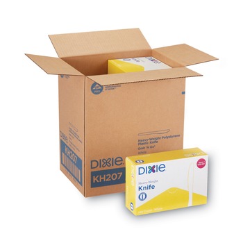 JUST LAUNCHED | Dixie KH207 Plastic Cutlery Heavyweight Knives - White (1000/Carton)