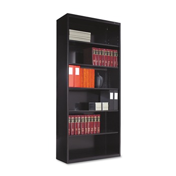 Tennsco B-78-BLK 34.5 in. x 13.5 in. x 78 in. Six-Shelf Metal Bookcase - Black