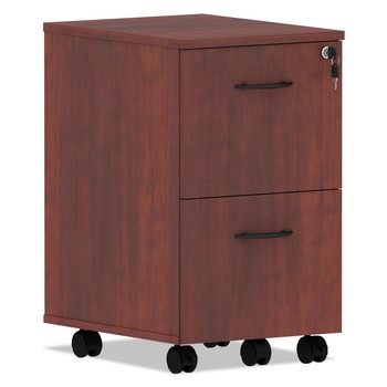 Alera ALEVA582816MC 15.38 in. x 20 in. x 26.63 in. Valencia Series 2-Drawer Mobile Pedestal - Medium Cherry