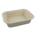 Food Trays, Containers, and Lids | World Centric TR-SC-60-LFP 60 oz 7.5 in. x 9.8 in. x 2.7 in. Paper Fiber Containers - Natural (400/Carton) image number 0