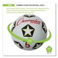 Breakroom Supplies | Champion Sports SRB5 No. 5 Size Rubber Sports Ball For Soccer - White/Black image number 1