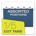 File Folders | Pendaflex 04153 1/5 NAV 1/5-Cut Tabs Legal Size Colored Reinforced Hanging Folders - Navy (25/Box) image number 4
