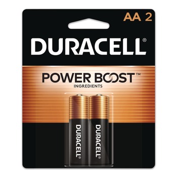 Duracell MN1500B2Z Power Boost CopperTop Alkaline AA Batteries (2/Pack)