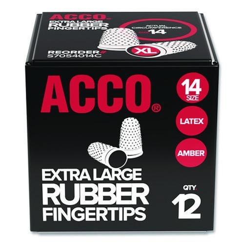 Back to School Sale | ACCO S7054014C Rubber Finger Tips - 14 (X-Large), Amber (1 Dozen) image number 0