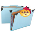 File Folders | Smead 65105 FasTab Letter Size 1 Divider Hanging Pressboard Classification Folders - Blue image number 1