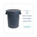 Trash & Waste Bins | Boardwalk 3485199 44-Gallon Round Plastic Waste Receptacle - Gray image number 4