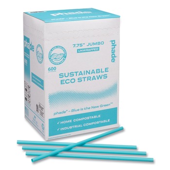  | phade 511204 7.75 in. Marine Biodegradable Straws - Ocean Blue (6000/Carton)