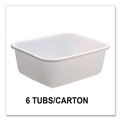 Cleaning & Janitorial Supplies | Rubbermaid 2951ARWHTCT Microban 14.5 in. x 12.5 in. x 5.7 in. 4.5 Gallon Dishpan - White (6/Carton) image number 2