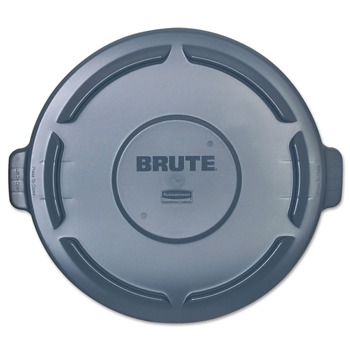 Rubbermaid Commercial FG264560GRAY 24.5 in. x 1.5 in. BRUTE Self-Draining Flat Top Lids - Gray