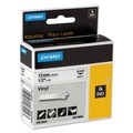 Back to School Sale | DYMO 18444 0.5 in. x 18 ft. Rhino Permanent Vinyl Industrial Label Tape - White/Black Print image number 0