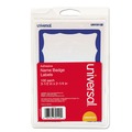 Universal | Universal UNV39120 3-1/2 in. x 2-1/4 in. Border-Style Self-Adhesive Name Badges - White/Blue (100/Pack) image number 0