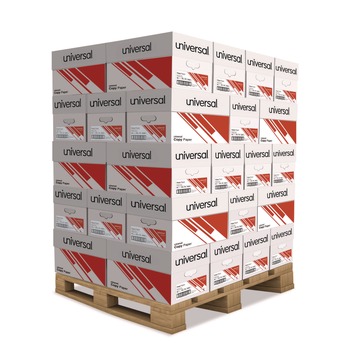 Universal UNV21200PLT 20 lbs. Bond Weight 8.5 in. x 11 in. 92 Copy Paper - Bright White (40/Pallet)