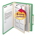 File Folders | Smead 14002 2 in. Expansion Top Tab Classification Folders with 6 SafeSHIELD Fasteners - Letter Size/Green Exterior (10/Box) image number 2