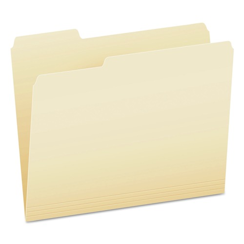 File Folders | Pendaflex 62702 SmartShield Assorted-1/3-Cut Tabs Letter Size Top Tab File Folders - Manila (100/Box) image number 0
