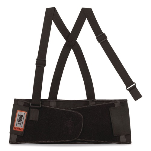 Safety & First Aid | Ergodyne 11092 ProFlex 1650 Economy Elastic Back Support Brace, Small, 25-in to 30-in Waist, Black image number 0
