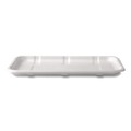 Food Trays, Containers, and Lids | Eco-Products EP-MP2SNFA 8.5 in. x 6.2 in. x 0.5 in. Sugarcane Fiber Meat and Produce Food Trays - White (400/Carton) image number 2