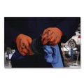 Disposable Gloves | Ammex GWUOFN46050 9.06 in. 6 mil Ultra Industrial Flock-Lined Nitrile Disposable Gloves - Large/Orange (500/Carton) image number 3