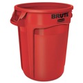 Trash & Waste Bins | Rubbermaid Commercial FG263200RED 32 gal. Plastic Vented Round Brute Container - Red image number 0