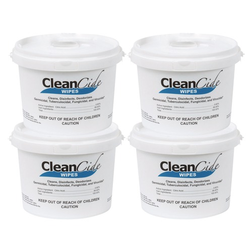 Hand Wipes | Wexford Labs 3130B400DCT 1-Ply 8 x 5.5 CleanCide Disinfecting Wipes - Fresh Scent/White (4/Carton) image number 0