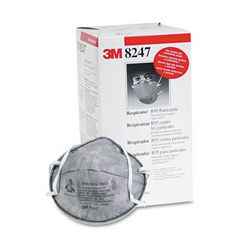3M 8247 R95 Particulate Respirator with Nuisance-Level Organic Vapor Relief - One Size Fits All (20/Box)