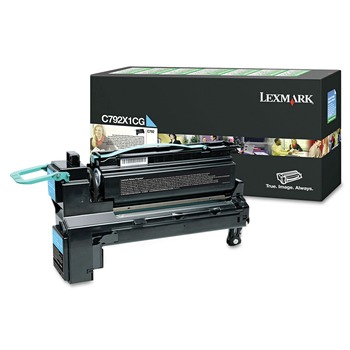 OFFICE ELECTRONICS AND BATTERIES | Lexmark C792X1CG C792X1CG 20,000 Page-Yield Return Program Extra High-Yield Toner - Cyan