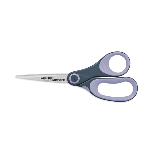 Arts & Crafts Supplies | Westcott 14910 8 in. Non-Stick Straight Titanium Bonded Scissors - Gray/Purple image number 0