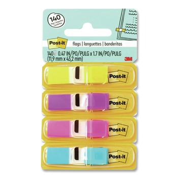 Post-it Flags 683-4AB 0.5 in. x 1.75 in. Small Page Flags in Dispensers - Four Colors (140/Pack)