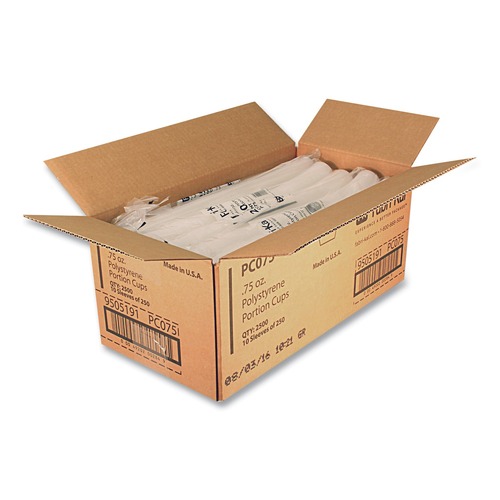 Food Trays, Containers, and Lids | Fabri-Kal 000000000009505191 0.75 oz. Plastic Portion Cups - Translucent (10/Carton) image number 0