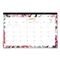 Bulletin Boards | Blue Sky 149057 17 in. x 11 in. 12-Month (Jan to Dec): 2026 Kelly Ventura Magenta Bloom Desk Pad Calendar - Floral Artwork, White/Multicolor Sheets image number 0