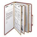 File Folders | Smead 19099 3 in. Expansion Recycled 3-Divider Pressboard Classification Folders, 8 Fasteners - Legal Size/Red Exterior (10/Box) image number 4