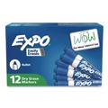 Washable Markers | EXPO 82003A Low-Odor Bullet Tip Dry-Erase Marker - Medium/Blue (1-Dozen) image number 0