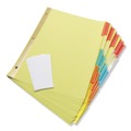 Dividers & Tabs | Universal UNV21874 11 in. x 8.5 in. 5-Tab Deluxe Extended Insertable Tab Indexes - Buff, Assorted Tabs (6/Pack) image number 0