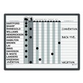 Bulletin Boards | Quartet 781G 24 in. x 18 in. 15-Person Employee In/Out Tracking Board System - White/Gray Surface/Black Aluminum Frame image number 1
