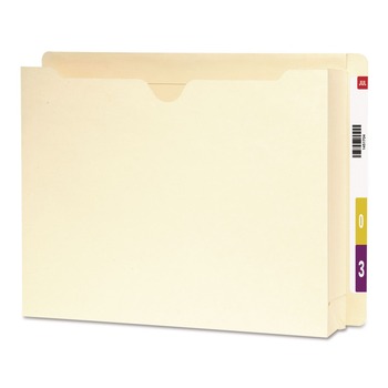 Smead 76910 Letter Size Straight Tab Heavyweight End Tab File Jacket with 2 in. Expansion - Manila (25/Box)