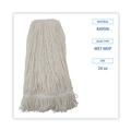  | Boardwalk BWK424REA 24 oz. Pro Loop Web/Tailband Rayon Wet Mop Head - White image number 2