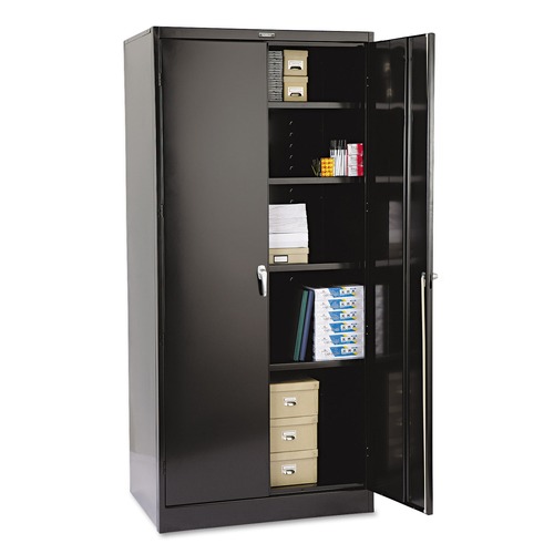 Office Filing Cabinets & Shelves | Tennsco 2470-BLK 36 in. x 24 in. x 78 in. High Deluxe Cabinet - Black image number 0