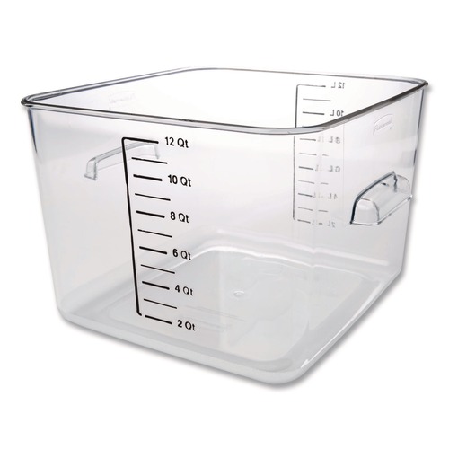 Boxes & Bins | Rubbermaid Commercial FG631200CLR Square Storage Container 12 qt 10.5 x 11.31 x 7.75 Clear Plastic image number 0