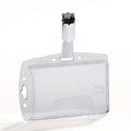 Label & Badge Holders | Durable 800519 Vertical/Horizontal Clip ID/Security Card Holder Set - Clear (25/Pack) image number 1