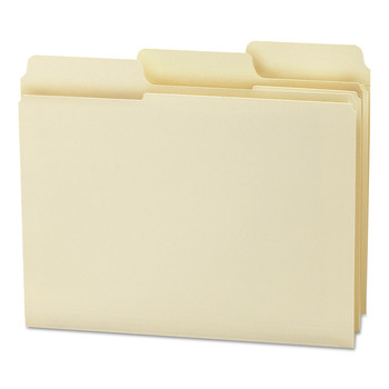 Smead 10395 0.75 in. Expansion 1/3-Cut SuperTab Reinforced Guide Height Top Tab Folders - Letter Size/Manila (100/Box)