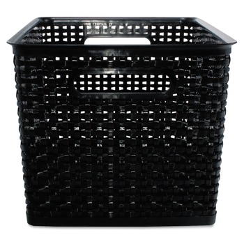 BOXES AND BINS | Advantus 40328 13.88 in. x 10.5 in. x 8.75 in. Weave Bins - Black (2/Pack)