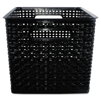 Advantus 40328 13.88 in. x 10.5 in. x 8.75 in. Weave Bins - Black (2/Pack)