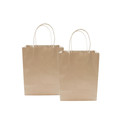 Food Service | Cosco 098375 8 in. x 4 in. x 10.25 in. Natural Twisted-Paper Handles Premium Shopping Bag - Brown (50/Box) image number 1