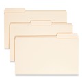 File Folders | Smead 15434 1/3-Cut Tabs Assorted Legal Size 0.75 in. Expansion 14-pt Reinforced Tab Manila File Folders - Manila (100/Box) image number 0
