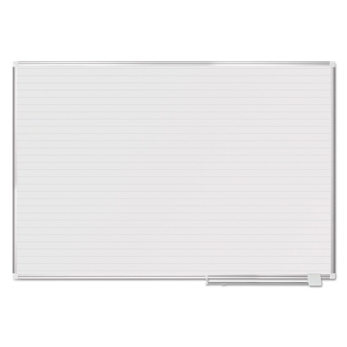 White Boards | MasterVision MA2794830 72 in. x 48 in. Ruled Magnetic Dry Erase Planning Board - White Lacquered Steel Surface, Silver Aluminum Frame image number 0