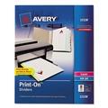 Dividers & Tabs | Avery 11528 11 in. x 8.5 in. 8-Tab 3-Hole Punched Customizable Print-On Dividers - White (8/Pack) image number 0