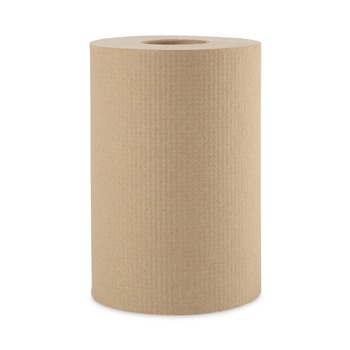 PAPER TOWELS AND NAPKINS | Boardwalk B6252 8 in. x 350 ft. 1-Ply Hardwound Paper Towels - Natural (12 Rolls/Carton)